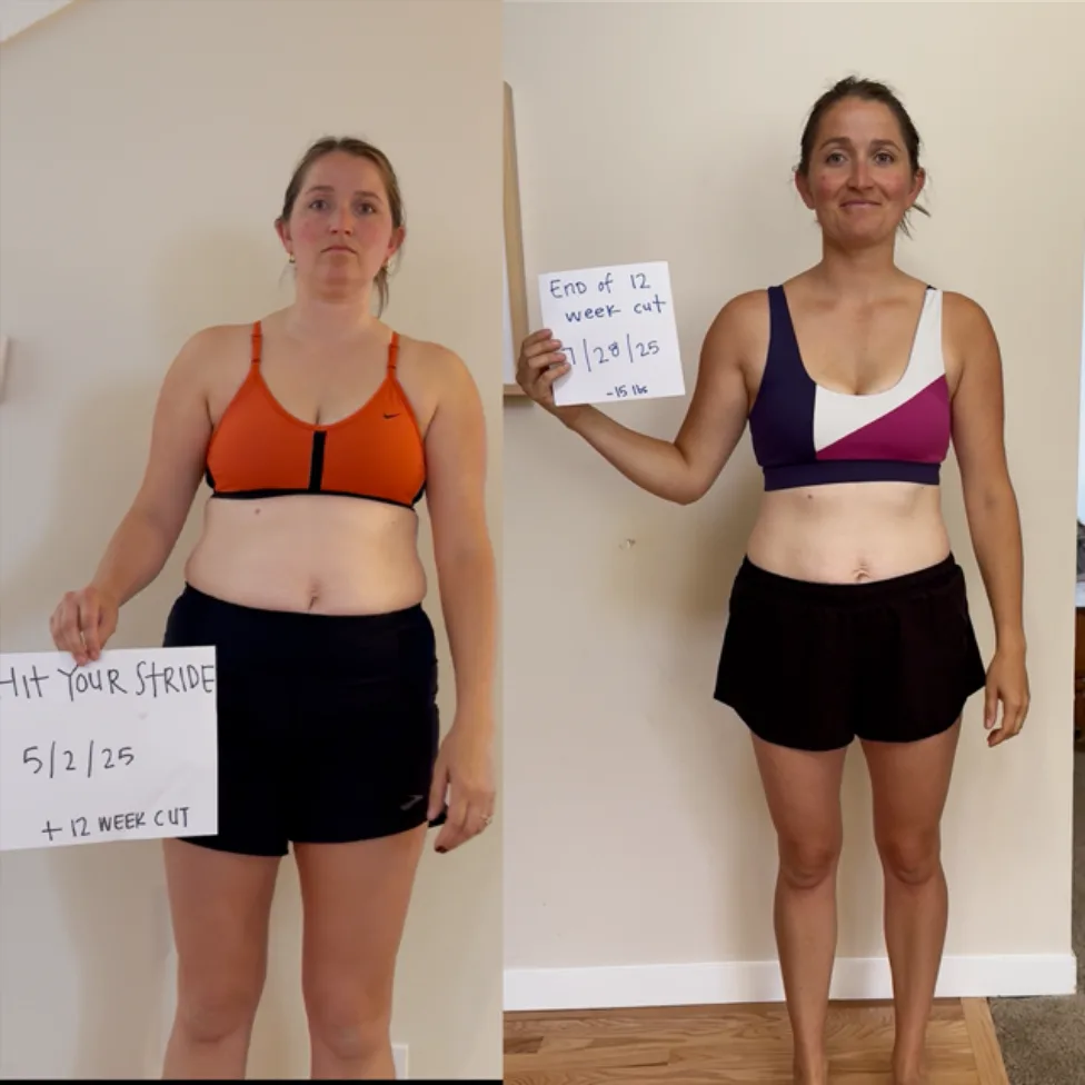 12-Week Cut before and after, down 15 lbs